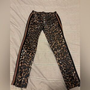 Pam & Gela Animal Print Pants with Black and Brown